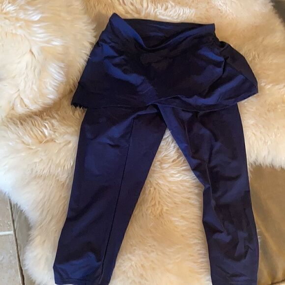 Land’s End Plus Standard Sizes swimsuit, cover-up leggings Navy Blue Various - Picture 9 of 13